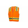 Pyramex Safety Vest, Hi-Vis, Orange, Large RVZ2420L